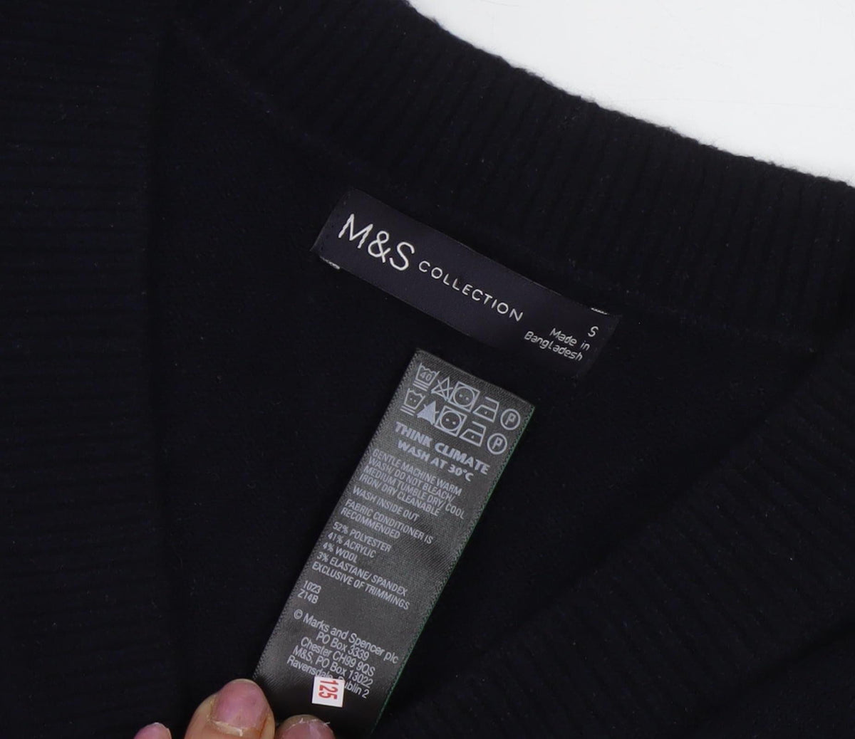 Marks & Spencer Women's Black Striped V-Neck Jumper