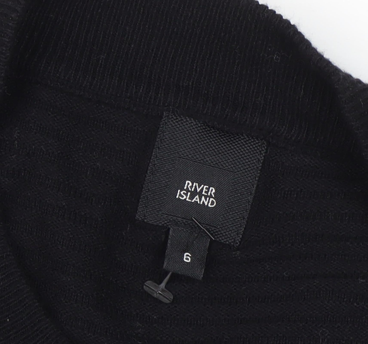 River Island Women Black Pullover Check Bow Jumper Size 6