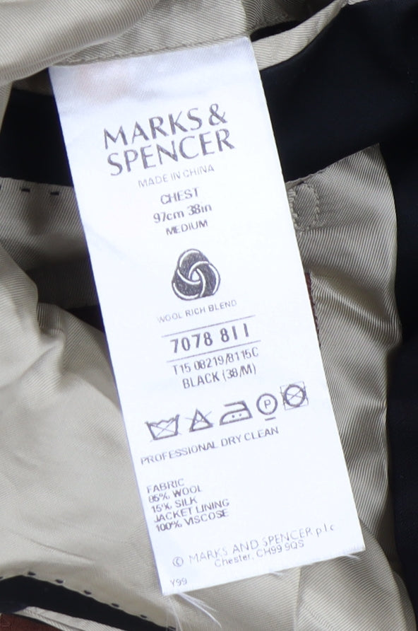 Marks & Spencer Men's Black Blazer M 38 Classic Fit