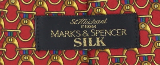 Marks & Spencer Red Silk Geometric Men's Tie