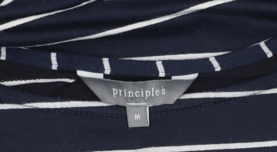 Principles Women's Blue Striped T-Shirt - Size M