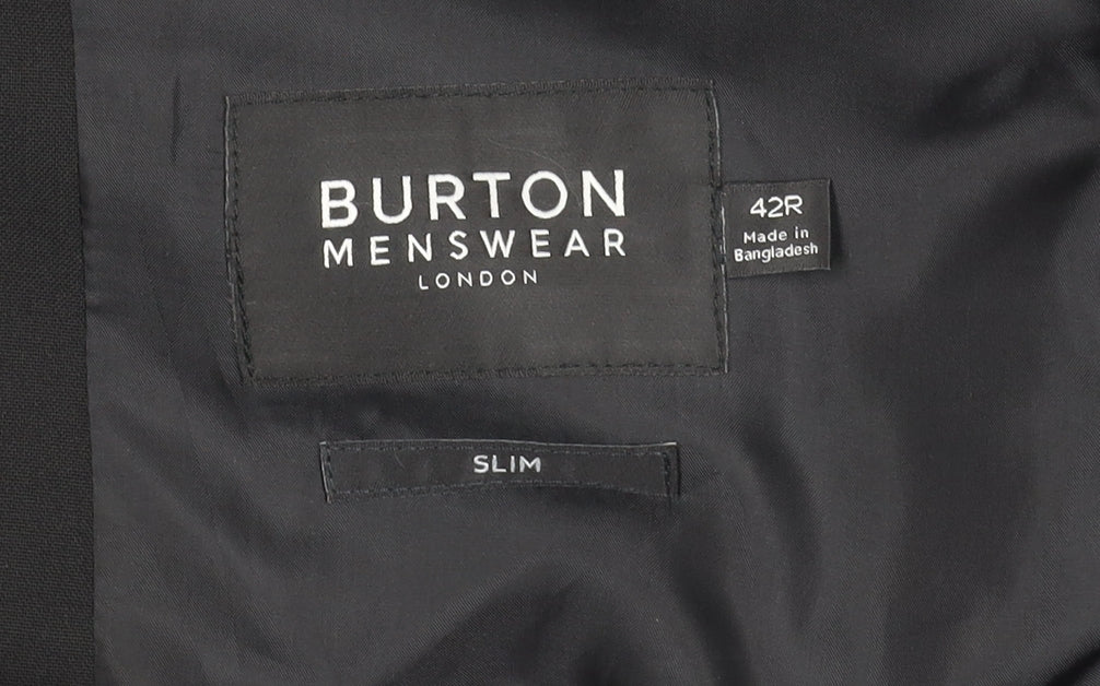 Burton Mens Black Slim Blazer - Size 42R