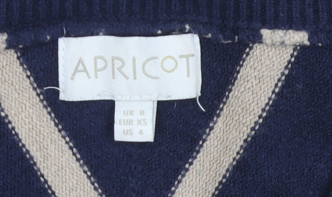 Apricot Women's Blue Striped V-Neck Pullover Jumper