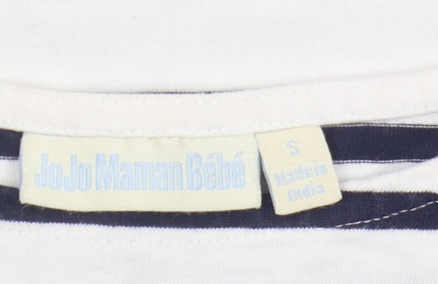 JoJo Maman Bébé Women's Striped T-Shirt Blue S