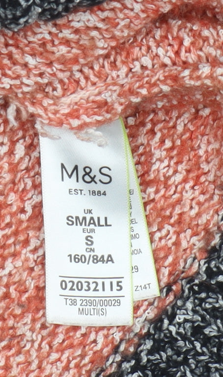 Marks & Spencer Women's Multicoloured V-Neck Striped Pullover - S