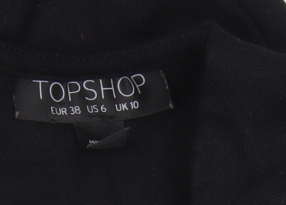 Topshop Women's Black Wrap Dress Size 10