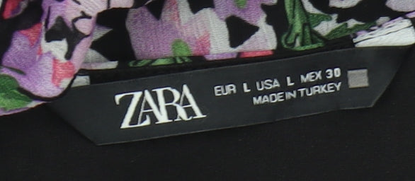 Zara Women's Multicoloured Floral Dress Size 12