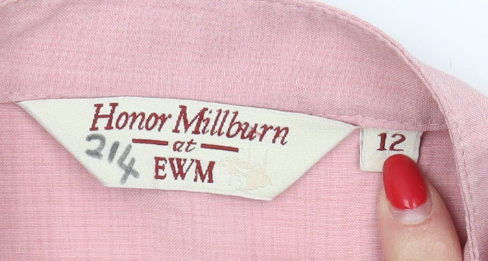 Honor Millburn Women's Pink Embroidered Blouse Size 12