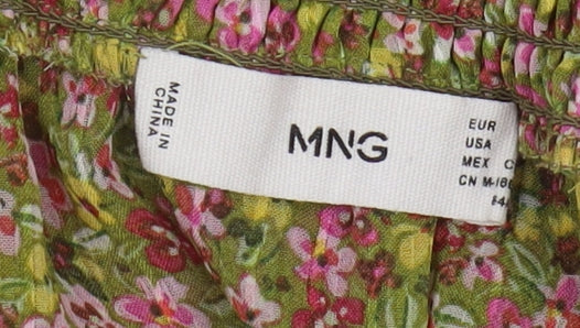 Mango Women's Cropped Floral Blouse Size 14, Multicolour, Bohemian