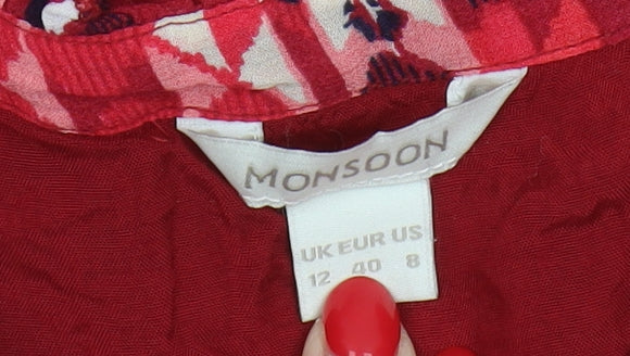 Monsoon Women's Red Geometric Blouse Size 12