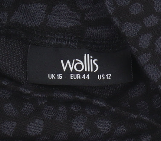 Wallis Women's Black Mock Neck Long Sleeve Dress