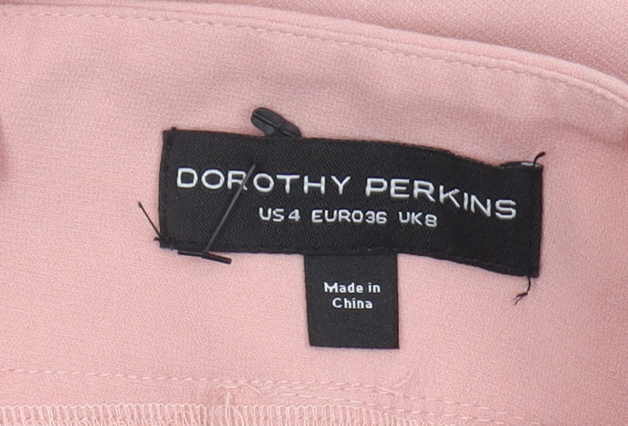 Dorothy Perkins Women Pink Wide-Leg Trousers Size 8