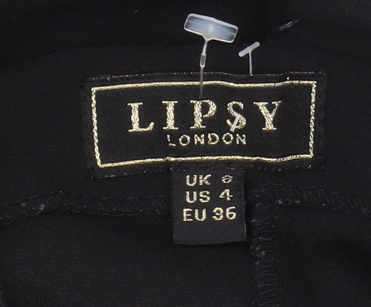 Lipsy Women's Black Off Shoulder Bodycon Dress, Size 8