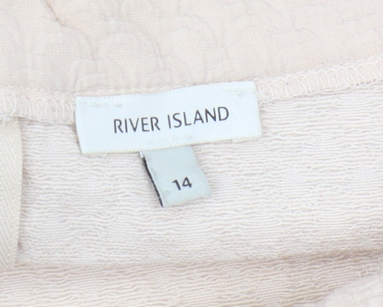 River Island Women's Beige A-Line Skirt, Size 14