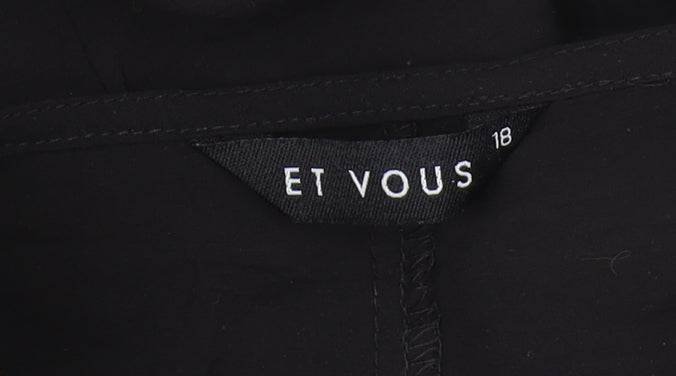 Et Vous Women's Black V-Neck Dress Size 18