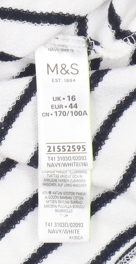 Marks & Spencer Women's Striped T-Shirt, Size 16