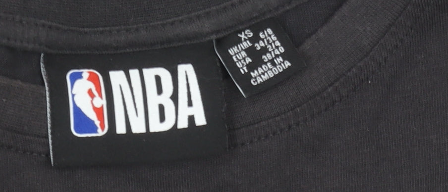 NBA Unisex Black XS Bulls Graphic T-Shirt, Relaxed Fit