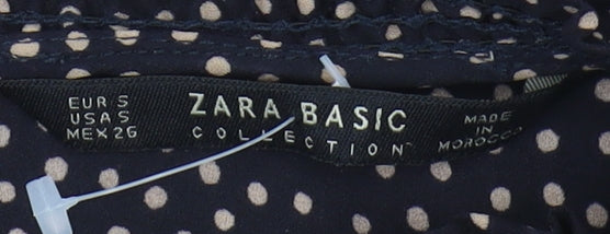 Zara Women's Black Polka Dot Tunic Blouse Size S