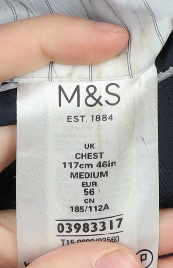 Marks & Spencer Men's Blue Blazer 46 Regular Fit