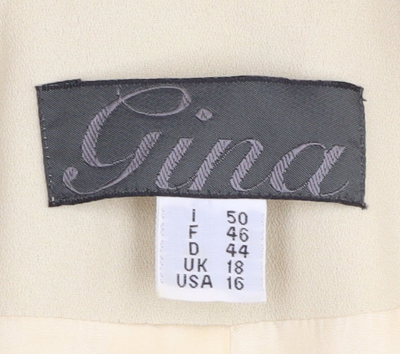 Gina Women’s Ivory Suit Jacket Size 18, Lined, Notch Lapel