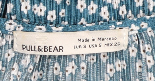 Pull&Bear Women’s Blue Floral V-Neck Dress Size 8