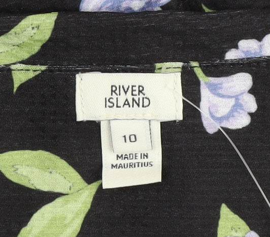 River Island Women's Black Floral Dress Size 10