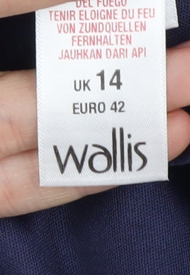 Wallis Women's Blue A-Line Dress, Size 14