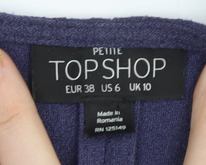 Topshop Petite Purple Wrap Dress - Size 10
