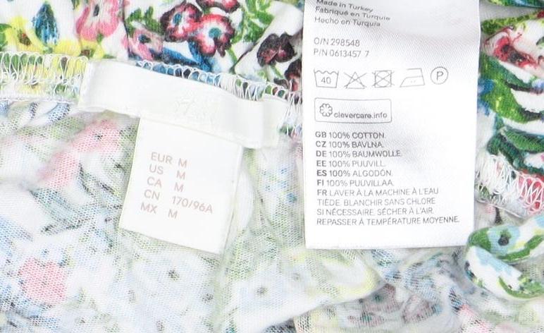 H&M Women's Floral Multicoloured Off Shoulder Blouse Size 12