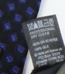 Marks & Spencer Men’s Blue Silk Geometric Tie