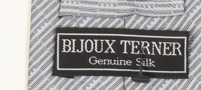 Bijoux Terner Grey Striped Silk Men's Designer Tie
