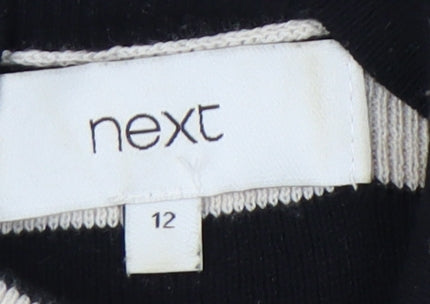 Next Women's Black Striped Pullover Jumper, Size 12