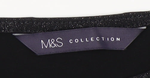 Marks & Spencer Black Sheath Dress, Size 12, Knee Length