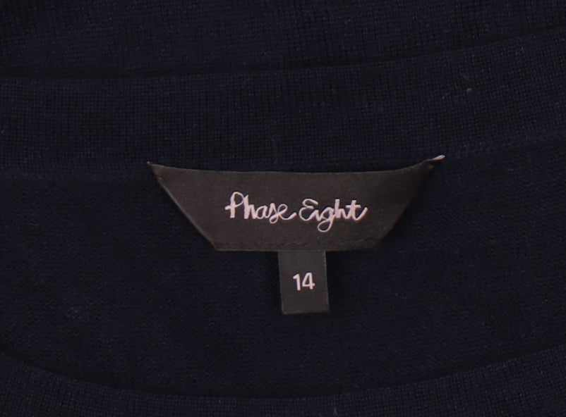 Phase Eight Women's Black Check Jumper Size 14