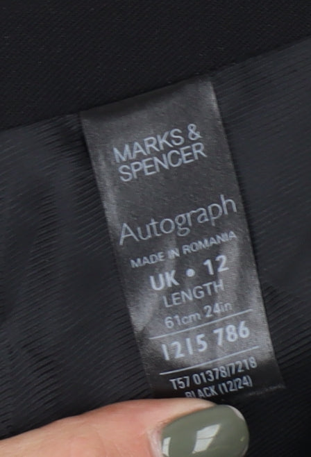 Marks & Spencer Black Pencil Skirt, Size 12, New