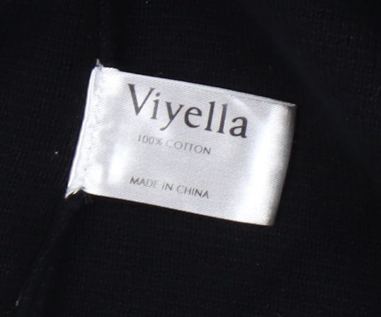 Viyella Women's Black Cardigan M 100% Cotton