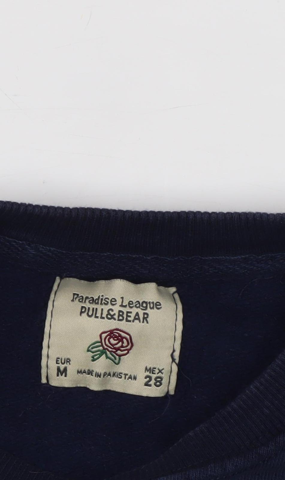 Pull & Bear Blue Graphic Pullover Sweatshirt - Size 12