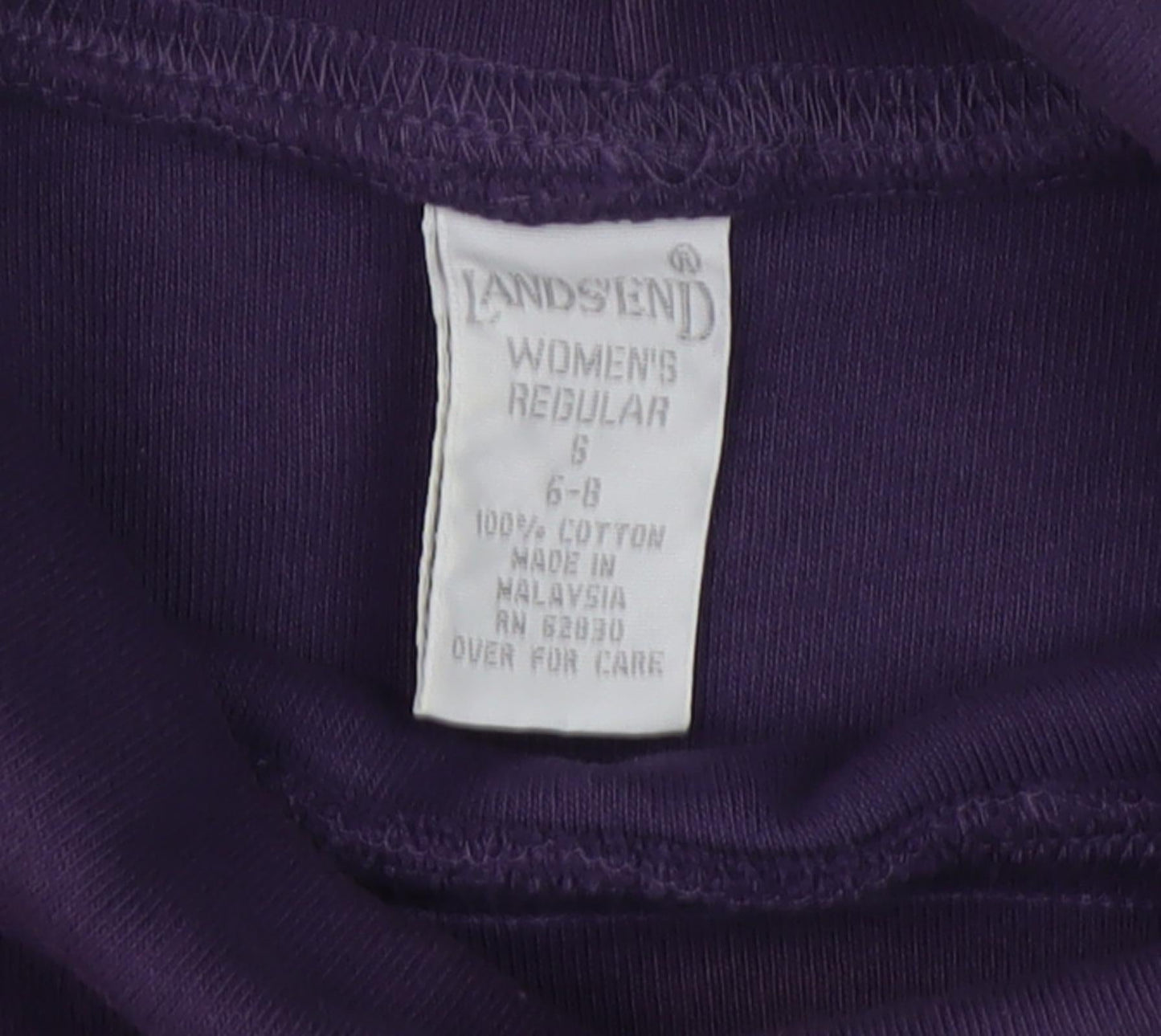 Lands' End Women's Purple Roll Neck Sweatshirt