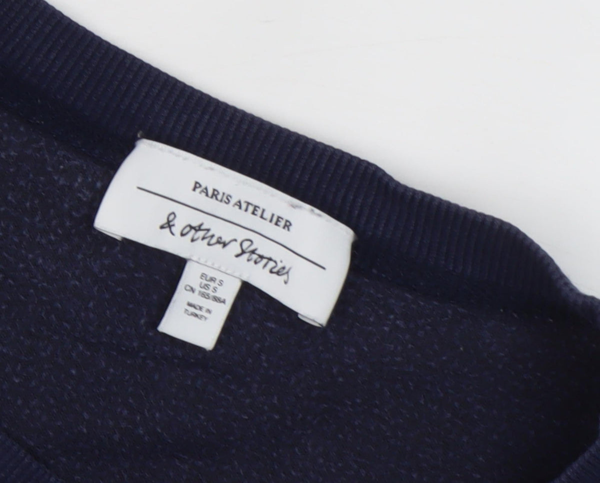 & Other Stories Women’s Blue Pullover Sweatshirt S