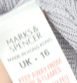 Marks & Spencer Grey Beaded Knit Top Women Size 18