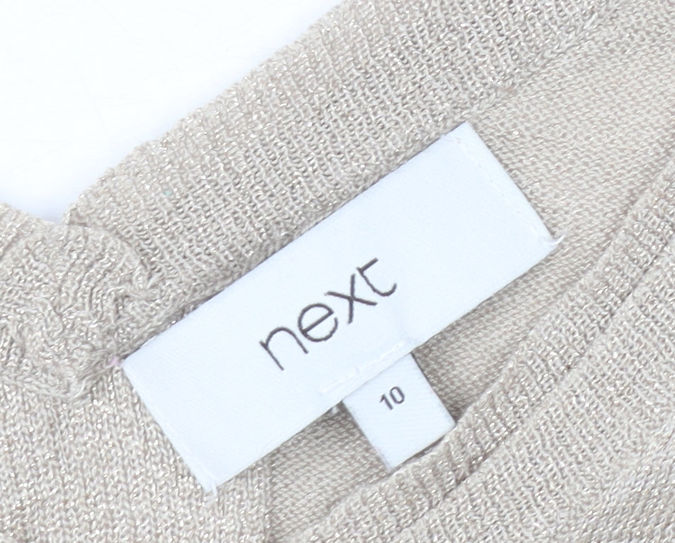 Next Women's Beige V-Neck Jumper Size 10