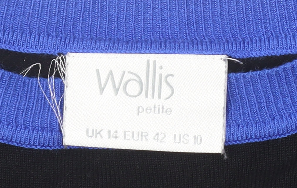Wallis Women's Black Stripe Pullover Jumper Size 14