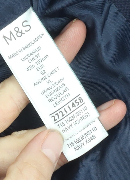 Marks & Spencer Men's Blue Blazer 42 Regular Fit