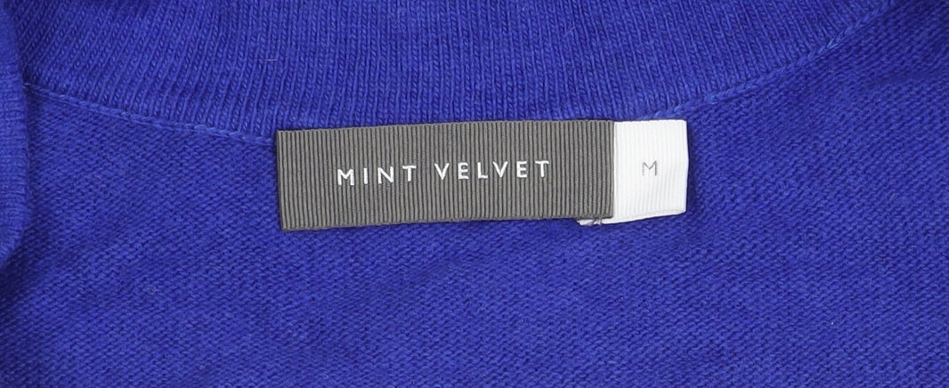 Mint Velvet Women's Blue V-Neck Pullover Jumper M