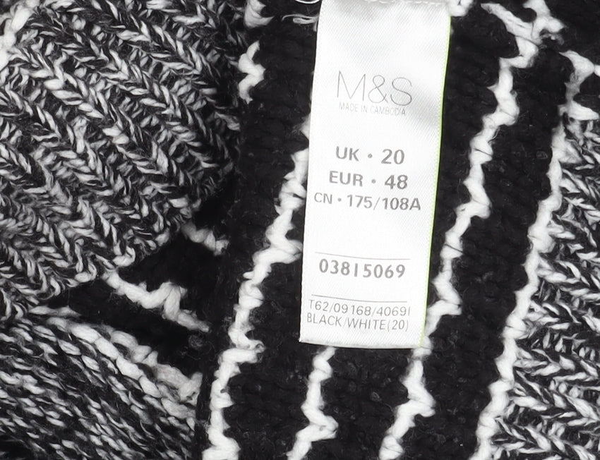 Marks & Spencer Women's Acrylic Jumper Black Size 20