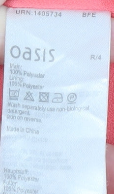 Oasis Women's Pink Sleeveless V-Neck Blouse Size 12
