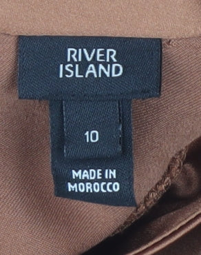 River Island Women’s Brown Satin Dress Size 10