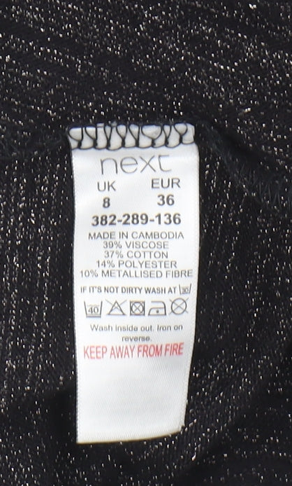 Next Women's Black Tank, Size 8, V-Neck Knit Top