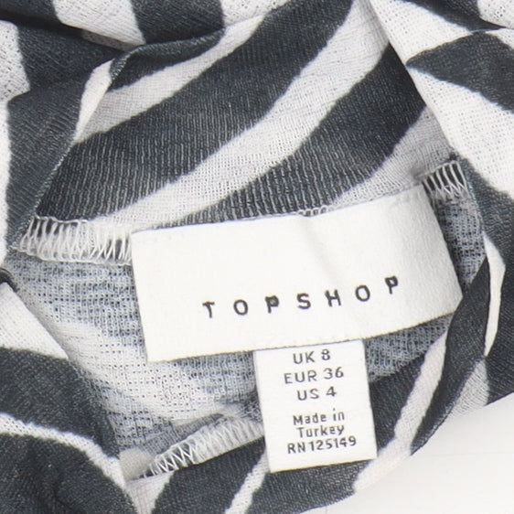 Topshop Women's Zebra Print Long Sleeve Top, Size 8