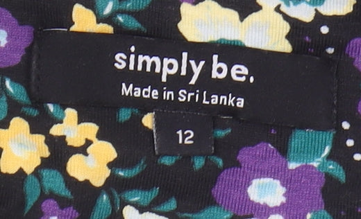 Simply Be Women's Multicoloured Floral Wrap Dress Size 12